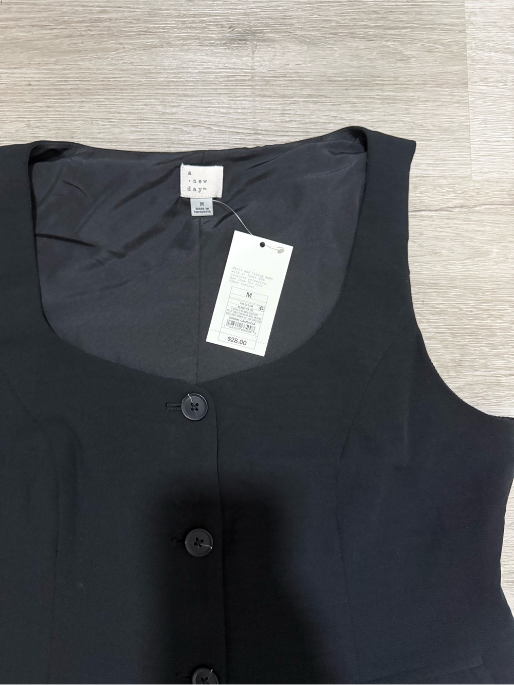 a new day Black Womens Tailored Button Vest - Picture 4 of 9